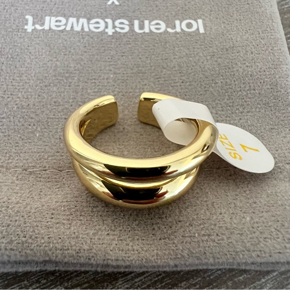 NEW Loren Stewart x Curateur Deux Open Band Ring 14k Yellow Gold Plated Size 7 - Picture 5 of 9